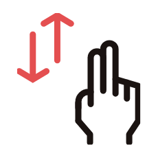 二本指で上下調整